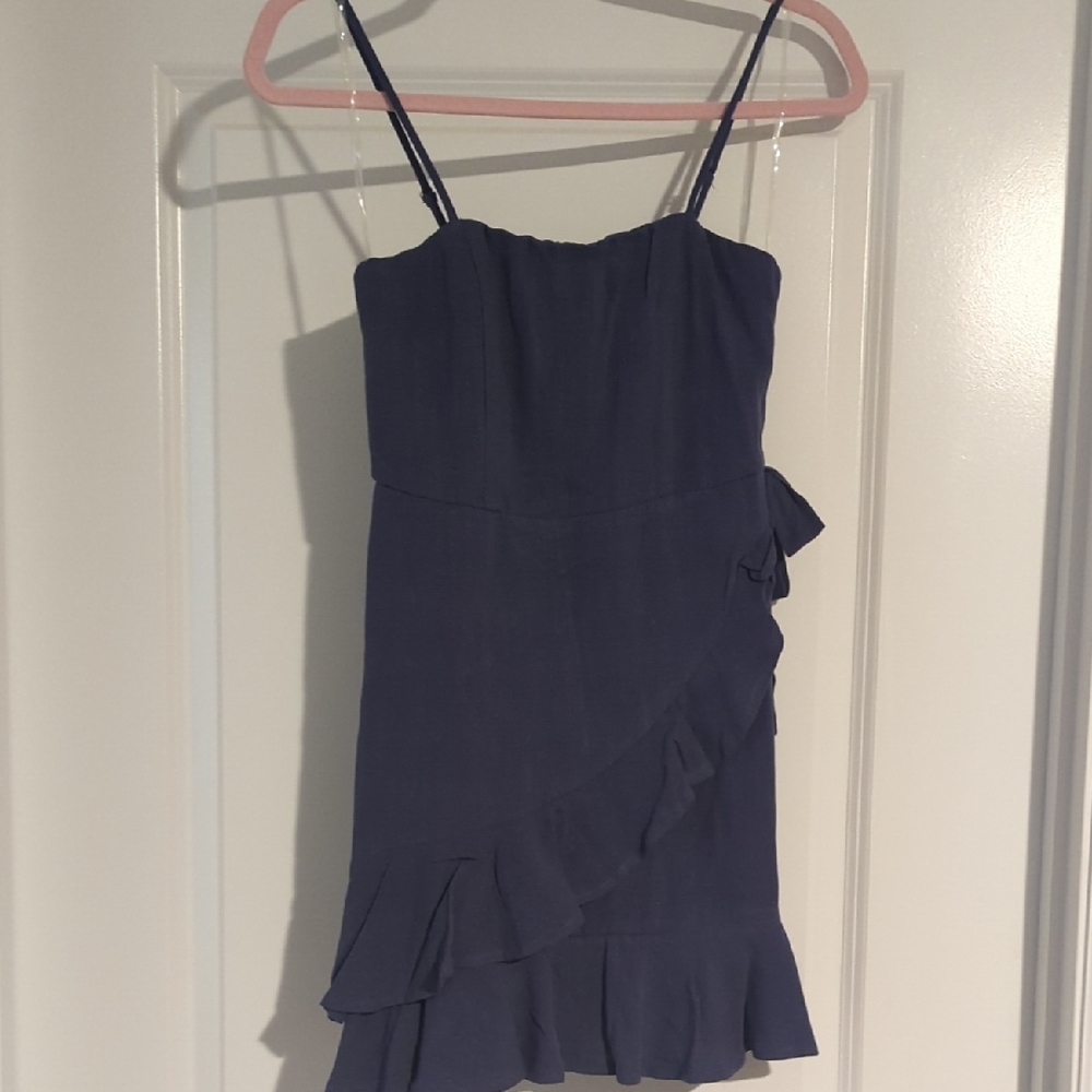 Navy Blue Ruffle Dress